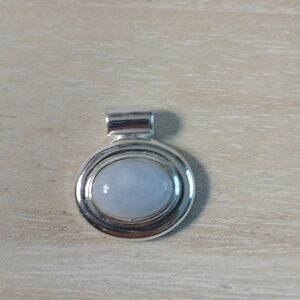 Sterling silver & moonstone pendant made in Italy comes with black cord